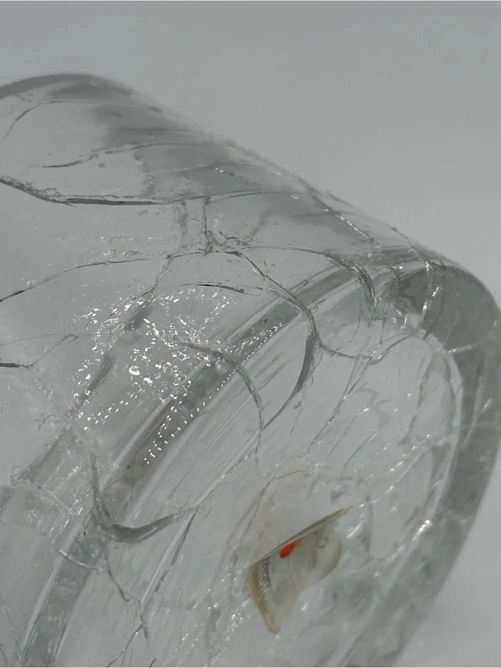 Vintage Blenko Clear Crackle Glass Wine Bottle Coaster Mid Century